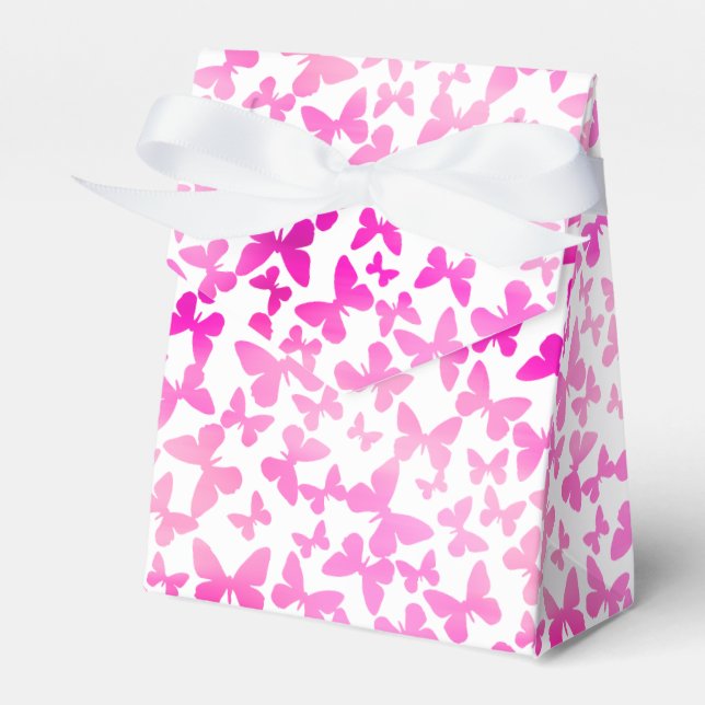 Butterfly Toss (Pink) Favor Box (Front Side)