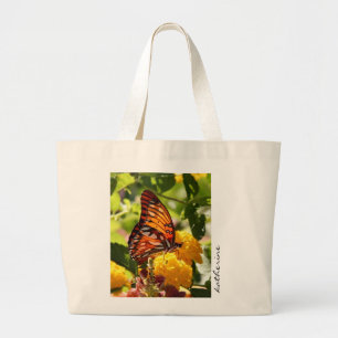 Butterfly Tote, Personalized with Name Large Tote Bag