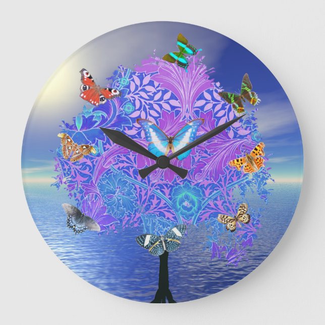 Butterfly Tree Large Clock (Front)