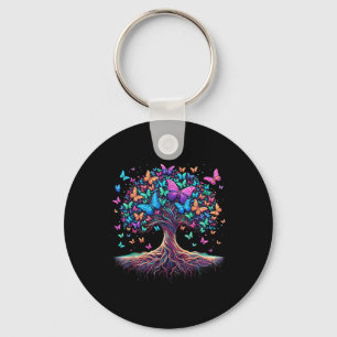 Butterfly Tree Nature  Keychain