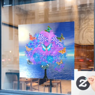 Butterfly Tree  Window Cling