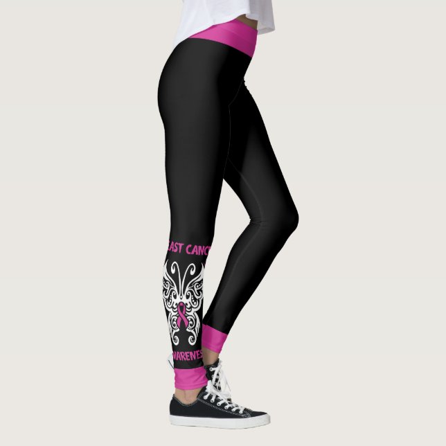 Butterfly/Tribal...Breast Cancer Leggings (Right)