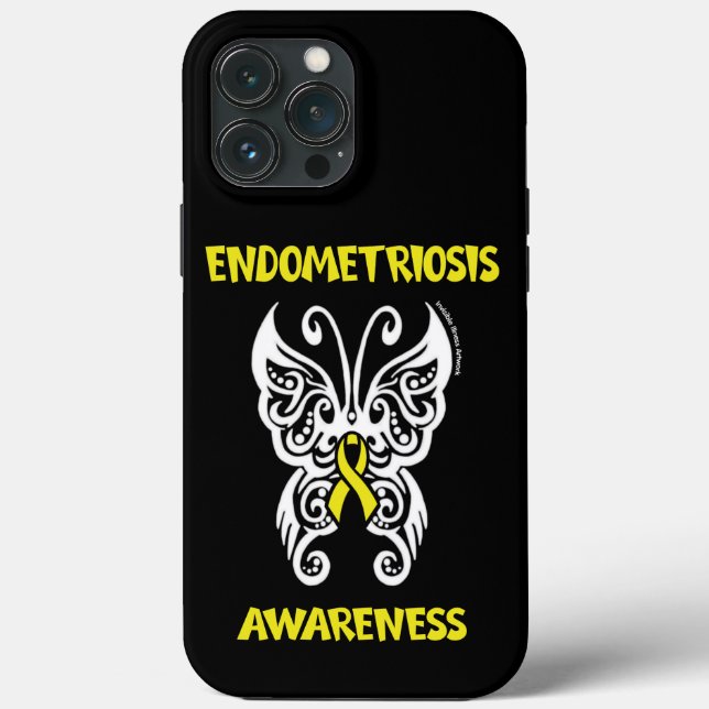 Butterfly/Tribal...Endometriosis Case-Mate iPhone Case (Back)