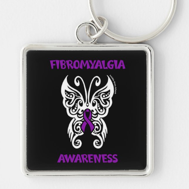 Butterfly/Tribal...Fibro Keychain (Front)