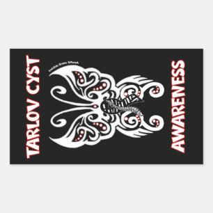 Butterfly/Tribal...Tarlov Cyst Rectangular Sticker