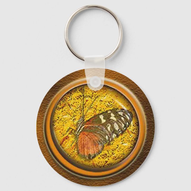 butterfly under glass keychain (Front)