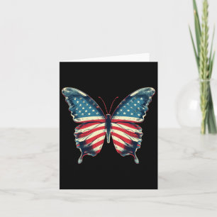 Butterfly Usa Flag Vintage Cute American 4th Of Ju Card