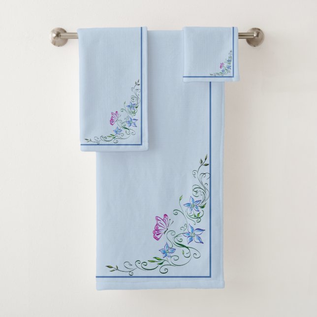 Butterfly Vine Bath Towel Set (Insitu)