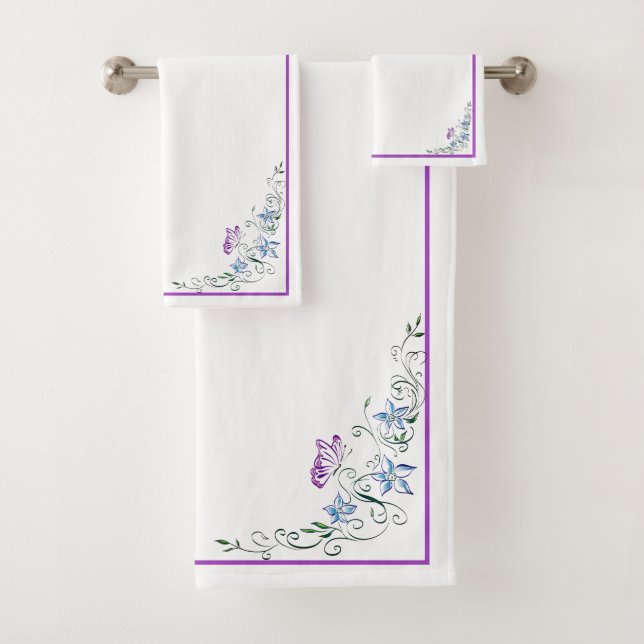 Butterfly Vine Bath Towel Set (Insitu)