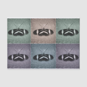 Butterfly Vintage Antique Blue Purple Green Design Tissue Paper