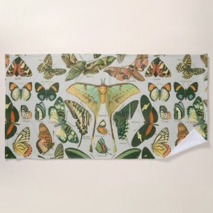 Butterfly Vintage Antique Butterflies Art Beach Towel