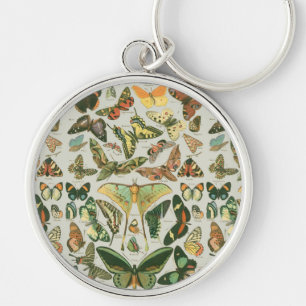 Butterfly Vintage Antique Butterflies Art Keychain