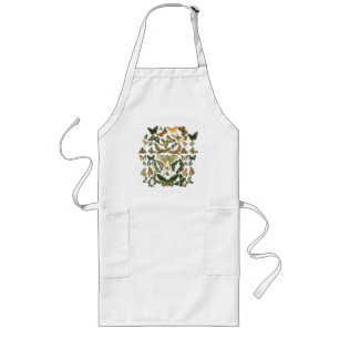 Butterfly Vintage Antique Butterflies Art Long Apron
