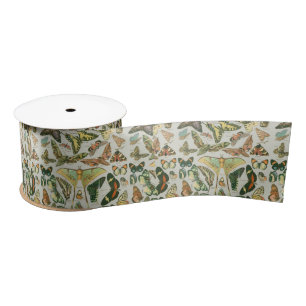 Butterfly Vintage Antique Butterflies Art Satin Ribbon