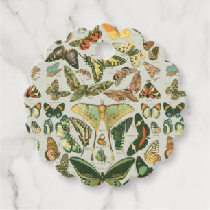 Butterfly Vintage Antique Butterflies Pattern Favour Tags