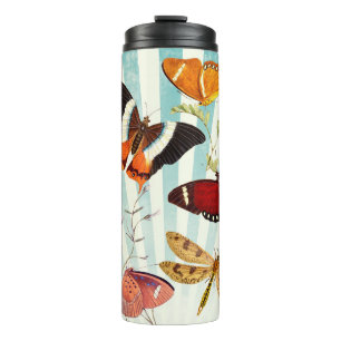 Butterfly vintage collage sky thermal tumbler