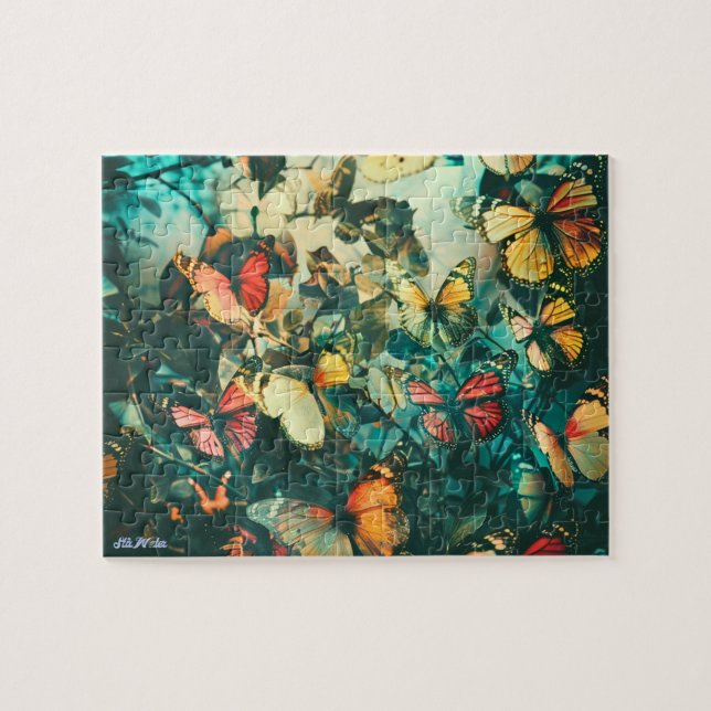 butterfly vintage colourful relax eyes puzzle (Horizontal)
