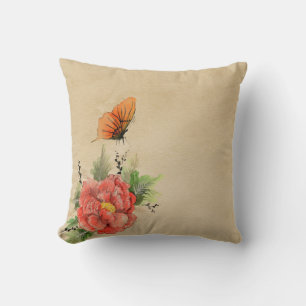 Butterfly vintage decor throw pillow