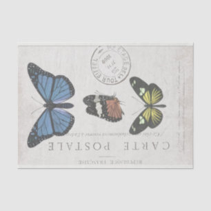 Butterfly Vintage French Carte Postale Decoupage T Tissue Paper
