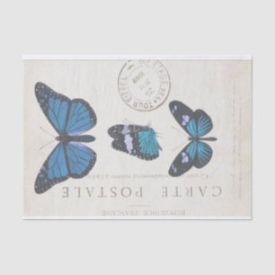 Butterfly Vintage French Carte Postale Decoupage   Tissue Paper