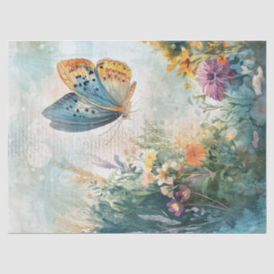 Butterfly Vintage Hand Writing Letter Decoupage Tissue Paper