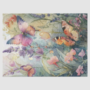 Butterfly Vintage Hand Writing Letter Decoupage Tissue Paper