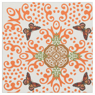 Butterfly Vintage Look Pattern Fabric