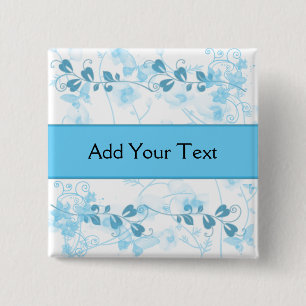 Butterfly Visions in Blue 2 Inch Square Button