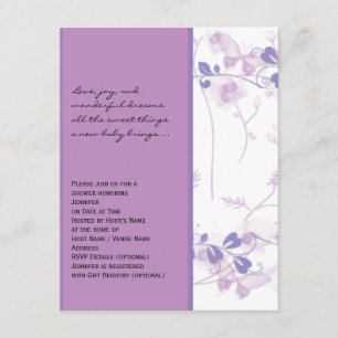 Butterfly Visions in Lilac Baby Shower Invitation