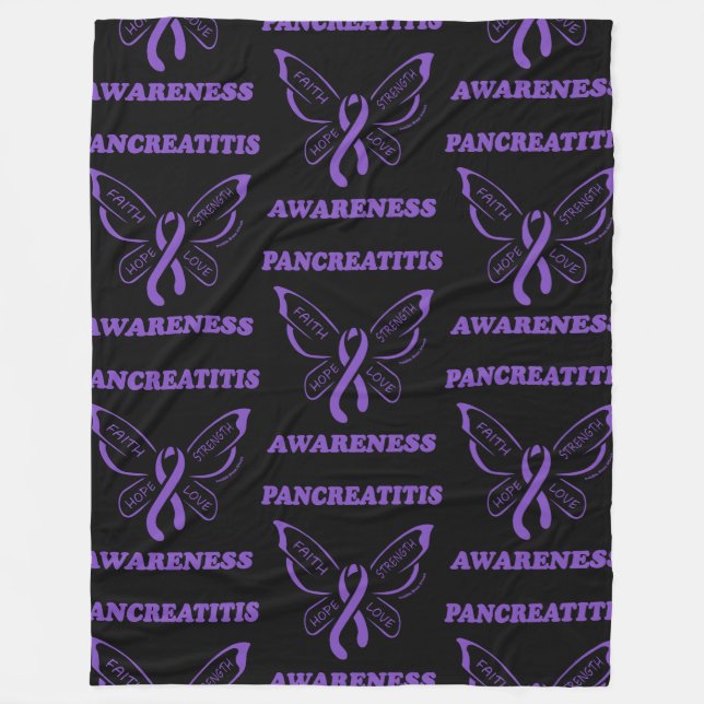 Butterfly/Warrior...Pancreatitis Fleece Blanket (Front)