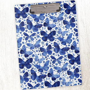 Butterfly Watercolor Blue Clipboard