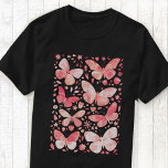 Butterfly Watercolor Blush Pink T-Shirt<br><div class="desc">Coral pink and white watercolor butterfly painting. Original art by Nic Squirrell.</div>
