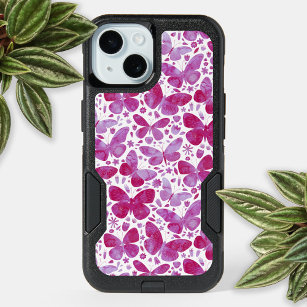 Butterfly Watercolor Magenta Pink iPhone 15 Case