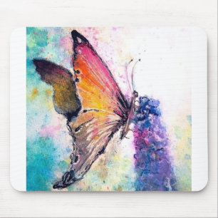 butterfly watercolor mouse pad