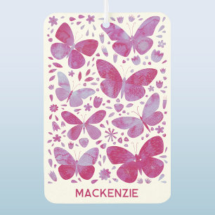 Butterfly Watercolor Pink Personalized Air Freshener