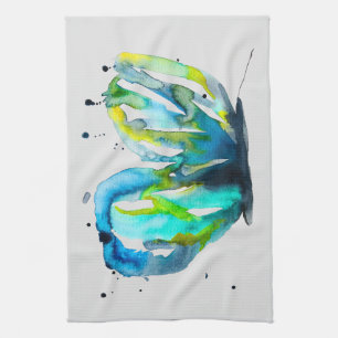 Butterfly watercolor whimsical watercolor kitchen towel