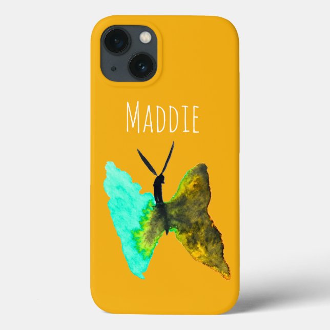 Butterfly watercolour aqua pretty Case-Mate iPhone case (Back)