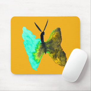 Butterfly watercolour aqua pretty mouse pad