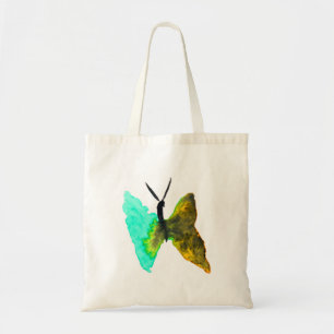Butterfly watercolour aqua pretty tote bag