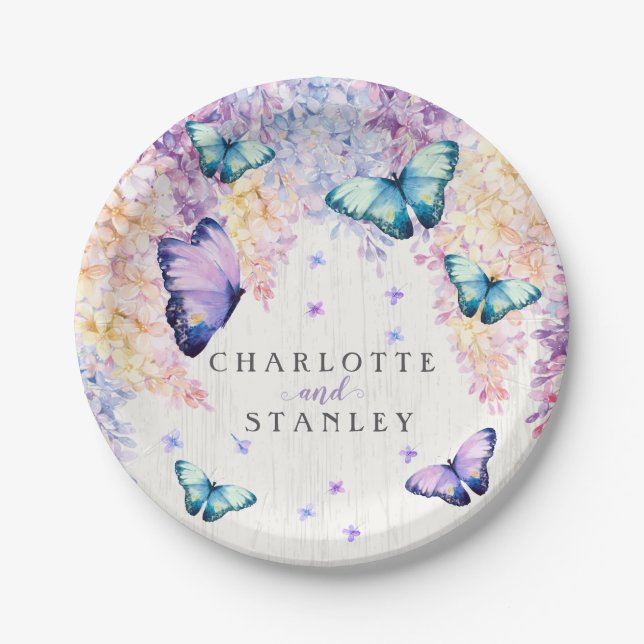 Butterfly Wedding Collection Paper Plate (Front)