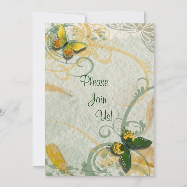 Butterfly Wedding Invitation (Front)
