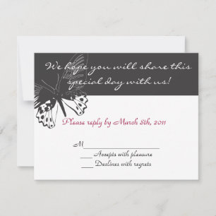 Butterfly Wedding Invitation Invite Reply response