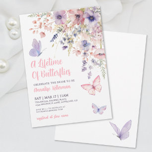 Butterfly Whimsical Wildflower Bridal Shower Invitation