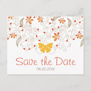 Butterfly Whimsy Enregistrer la date Carte postale