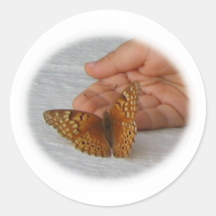 Butterfly Whisperer Classic Round Sticker