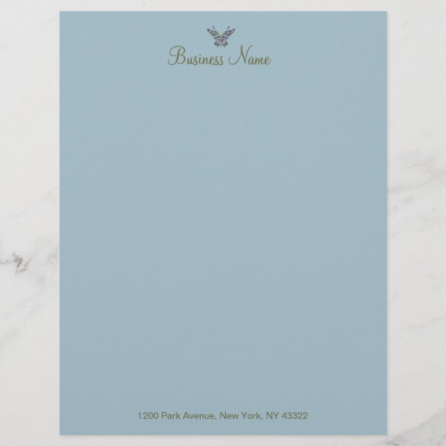 Butterfly Whispers CHANGE COLOR ~ Letterhead (Front)