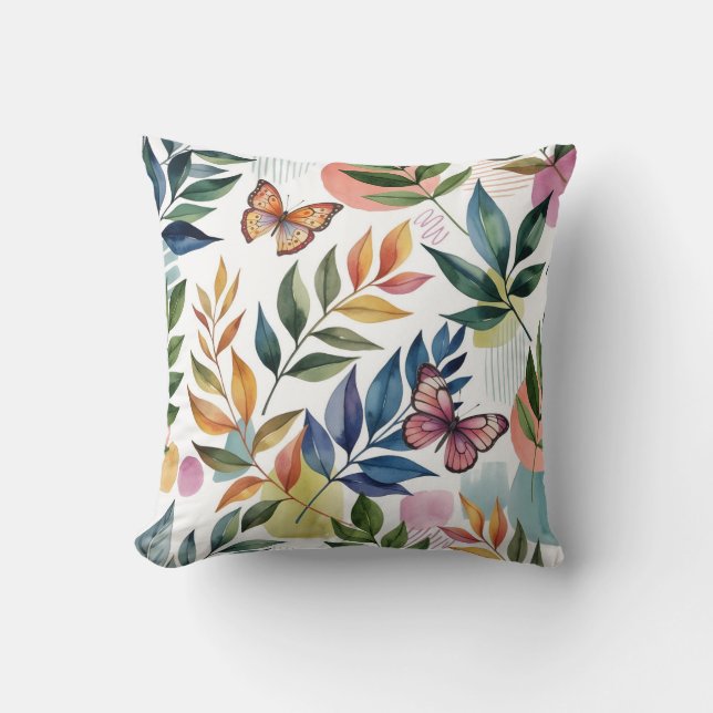 Butterfly Whispers Throw Pillow (Front)