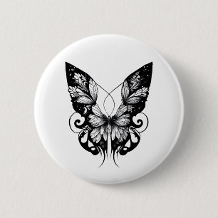 Butterfly Wild Animal Nature Illustration Art Tatt 2 Inch Round Button