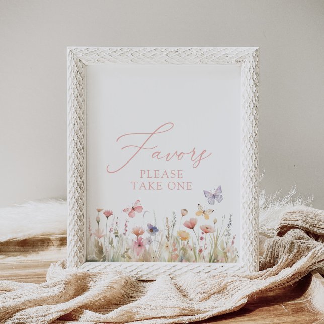 Butterfly Wildflower Baby Shower Favours Sign (Creator Uploaded)