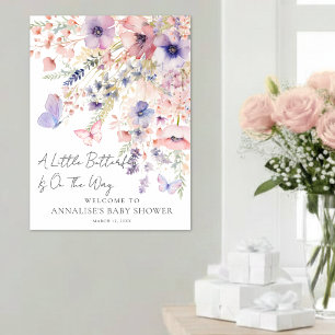 Butterfly Wildflower Baby Shower Welcome Sign